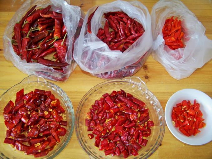 De ruwe ring van kruid Droge Spaanse pepers voor Maleisië