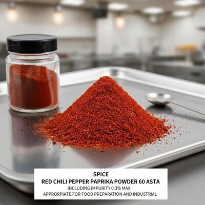 Glutenvrije droge paprikapoeder met chili, natuurlijk fijn gemalen specerij, perfect voor het verbeteren van smaak en kleur in voedingsproducten