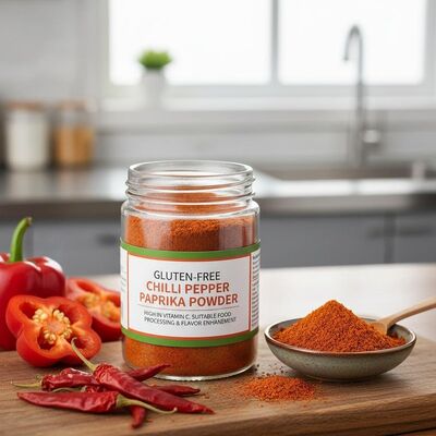 Chili paprika poeder Chili fijn poeder textuur 0 tot 20000 SHU Gebruikt bij de productie van bereide maaltijden en snacks
