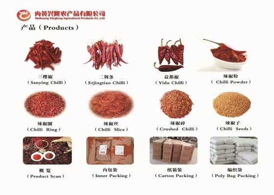 De organische van Yidu Chili Red Pepper Beijinghong Jinta KOSJER BRC CERTIFICATEN van de Spaanse pepersfda HACCP